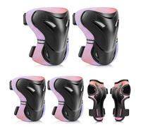 YOOXARMOR Protecciones Patines Niña,Rodilleras Coderas y Muñequeras Set para Patinaje Ciclismo Monopatín Bicicleta Skate Juego de 6 Protectores de Rodillos para 3-6-13 Niño