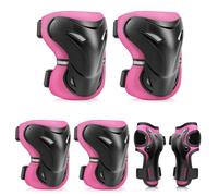 YOOXARMOR Protecciones Patines Niña,Rodilleras Coderas y Muñequeras Set para Patinaje Ciclismo Monopatín Bicicleta Skate Juego de 6 Protectores de Rodillos para 3-6-13 Niño