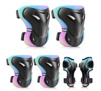 YOOXARMOR Protecciones Patines Niña,Rodilleras Coderas y Muñequeras Set para Patinaje Ciclismo Monopatín Bicicleta Skate Juego de 6 Protectores de Rodillos para 3-6-13 Niño