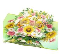 YooxArmor Tarjeta Regalo Dia de la Madre con Sobre,Tarjeta 3D Pop-Up Girasol y Flores para Día de la Madre,Cumpleaños,Boda,San Valentín,Regalo para Mujer,Mamá,Novia,Amiga