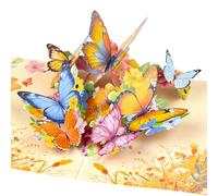 YooxArmor Tarjeta Regalo Dia de la Madre con Sobre,Tarjeta 3D Pop-Up Mariposa y Flor para Día de la Madre,Cumpleaños,San Valentín,Regalo para Mujer,Mamá,Novia,Amiga