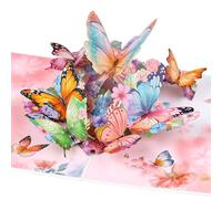 YooxArmor Tarjeta Regalo Dia de la Madre con Sobre,Tarjeta 3D Pop-Up Mariposa y Flor para Día de la Madre,Cumpleaños,San Valentín,Regalo para Mujer,Mamá,Novia,Amiga