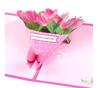 YooxArmor Tarjeta Regalo Dia de la Madre con Sobre,Tarjeta de Regalo de Felicitacion 3D Pop-Up Ramo de Tulipanes para Día de la Madre,Cumpleaños,San Valentín,Regalo para Mujer,Mamá,Novia,Amiga