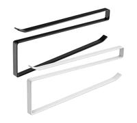 Yooyan 2 portarrollos de cocina sin taladrar, organizador de papel de cocina, organizador de metal, soporte para rollo de cocina, baño, colgador de toallas de papel (negro blanco)