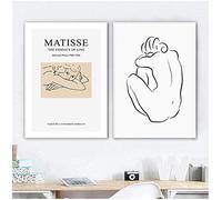 Yooyu Arte en lienzo Cuadro de pared Matisse Moda simple Figuras de croquis modernas Decoración del hogar Pinturas Póster e impresiones 70x100cm (28x39in) x2 Sin marco