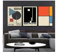 Yooyu Bauhaus Impresiones de arte abstracto Póster minimalista Fuhrend In Der Herrenmode Arte Lienzo Pintura Imagen Hogar Arte de la pared Decoración 60x80cm (24x31in) x3 Sin marco
