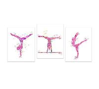 Yooyu Cuadro Cuadro Cuadro Cuadro Gimnasia Niña Minimalista Pared Rosa Arte Para Sala Decoración Estética Cartel E Impresiones 30x42x3 Sin Marco