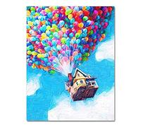 Yooyu Cuadro sobre lienzo para pared Globo Casa UP Impresión de película Pixar Póster Viajes de aventura Pósteres Guardería Niños Habitación Decoración 30x50cm (12x20in) con marco