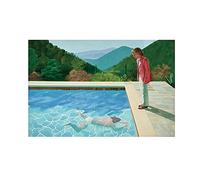 Yooyu David Hockney (Piscina con dos figuras) Pintura en lienzo Pósteres Impresiones Quadros Imagen de arte de pared para sala de estar Decoración para el hogar 70x90cm (28x35in) con marco
