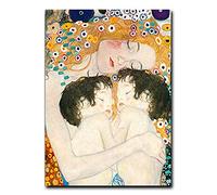 Yooyu Obra de Arte en Lienzo Gustav Klimt Mother Love Twins Baby Posters e impresión Arte de Pared Imagen Decoración para Sala de Estar 30x40cm Sin Marco