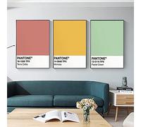 Yooyu Pantone Color Wall Art Decor Prints Poster Rosa Amarillo Verde Azul Lienzo Pintura para Sala de Estar Decorativo para el hogar 60x80cm (24x31in) x3 Sin Marco