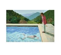 Yooyu Retrato de David Hockney Lienzo enmarcado estirado Pintura Pósters e impresiones Arte de la pared Imágenes para la sala de estar Decoración del hogar 91x183cm (35x72in) con marco