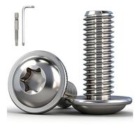 YOOZIYA 20 Piezas Tornillos Torx de Cabeza Alomada con Brida M5x12mm,Acero Inoxidable A2 V2A,Tornillos Allen con Llaves Hexagonales, Rosca Completa para Muebles