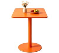 Yopappol Elegante Mesa Auxiliar con Pedestal Cuadrado Naranja, Mesa Auxiliar con Acento De Hotel Fácil De Limpiar, Mesa De Mobiliario Compacta para Motel Boutique, Habitación De Huéspedes(70x70x73cm)