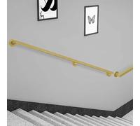 Yopappol Pasamanos de Escalera Dorado 1m 1,5m 2m 2,5m 3m Barandilla de Montaje en Pared Barandilla para Interiores y Exteriores, pasamanos de Tubo Cuadrado galvanizado(60cm)