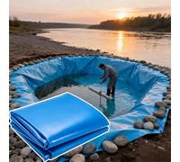 Yopappol Revestimiento Multiusos para Estanque De Peces De HDPE Azul, Lona Base Cortable Impermeable Y A Prueba De Fugas, Membrana De Estanque Anti-UV para Acuicultura, Piscinas para Niños (2x5m)