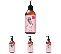 YOPE JABÓN DE MANOS | HIDRATANTE | PANTENOL, ALOE VERA | 98% INGREDIENTES DE ORIGEN NATURAL | VEGANO | AROMA: CEREZA Y LECHE DE ALMENDRAS | 500ml (Paquete de 4)