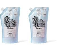 YOPE - Recarga Jabón de Manos Suave e Hidratante con Verbena, Protector, 98% Ingredientes Naturales, Glicerina Vegetal, Alantoína y Provitamina B5, Vegano - 500 ml (Paquete de 2)