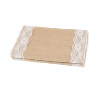 Yopeissn 4 Caminos de mesa de encaje retro de arpillera de encaje para bodas de campo, fiestas, decoración de mesa de comedor, fácil instalación, fácil de usar, C