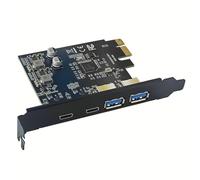 Yopeissn 4 puertos 5 Gbps tarjeta PCIE hub USB 3.0 tarjeta PCIE 2 puertos USB A+2 puertos tipo C USB PCI-E adaptador de tarjeta de expansión para ordenador