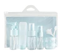 Yopeissn Azul 9 Pcs/Set Cosméticos de Viaje Portátil Tarro Vacío Paquetes de Viaje Maquillaje Crema Contenedores de Recarga