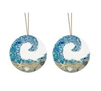 Yopeissn Colgante AtrapasueñOs de Cristal de Mar, Adorno Colgante de Playa de OcéAno de Cristal Roto, Pareja RomáNtica, Colgante Artesanal Transparente