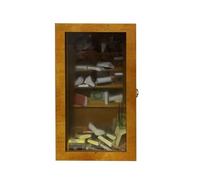 Yopeissn EstanteríA en Miniatura, EstanteríA de Bolsillo para la Ansiedad, Biblioteca de Libros PequeñA de Madera, EstanteríA para Aliviar el EstréS, Mesa con 80 Libros