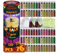 Yopela Bálsamo Labial Natural De Halloween (Paquete De 76) Con Vitamina E Y Aceite De Coco. Set Para El Cuidado Labial: Hidratante, Calmante Y Reparador Para Labios Secos Y Agrietados.