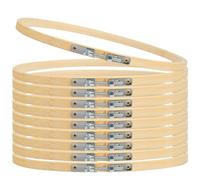 YOPEUC 10Pcs Bastidor Madera Bastidores para Bordados 20 cm, Aro para Bordar a Mano, Círculo de Bambú Redondo, Bastidores para Bordados Redondos Ajustables para Bordar
