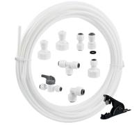 YOPEUC 15m Manguera de Suministro de Agua Tubo y Kit de Conectores de Refrigerador para Refrigerador de Estilo Europeo Doble Refrigerador (1/4"Pipe)