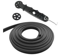 YOPEUC Mosquitera de Ventanas para Rodillo Herramienta, 10M de Cordón de Goma Negro Ø 5 mm para Mosquiteras como Cinta de Refuerzo con Rodillo de Refuerzo