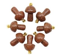 YOPI 8 Colgantes de Hongo con Piedra de Ojo de Tigre Natural, joyería de ágata de Cristal for Moda y espiritualidad.(Sands)