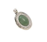 YOPI Caja Colgante Ovalada Blanca chapada Que se Abre con Piedra de Arena Dorada Verde Dongling for Hacer Joyas DIY(C10710-4)