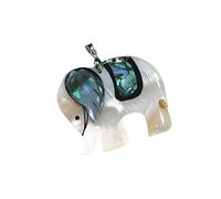 YOPI Colgante de abulón con Concha de Mariposa Negra - Manualidades de joyería con patrón de Elefante