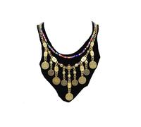 YOPI Collar Bohemio con borlas de Monedas navideñas for Mujer, Cadena de clavícula apilada en Estilo exótico