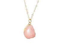 YOPI Collar con Colgante de ágata de Color for Mujer - Cadena de clavícula de Cristal Irregular(N2553)