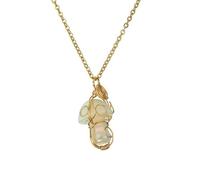 YOPI Collar con Colgante de ágata Tejida a Mano en Forma de Hongo - Joyería de Cristal Natural(CN00533proteingold)