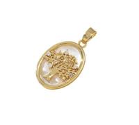 YOPI Collar con Colgante de Concha de abulón del Árbol de la Vida Hecho a Mano | Joyería de Cadena for clavícula for Mujer(C10777-2)