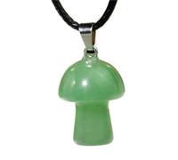 YOPI Collar con Colgante de Hongo de Piedra Natural - Cadena de clavícula de Cristal Rosa for Mujer(DonglingJade)