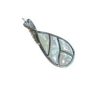 YOPI Collar con Colgante de lágrima de Concha de abulón | Joyería Artesanal de Concha Blanca con Incrustaciones for Mujer(C10477-3)