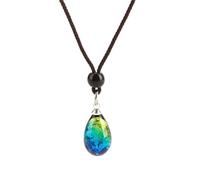 YOPI Collar con Colgante de lágrima Fluorescente Hecho a Mano for Mujer - Diseño de luciérnaga de Cristal(Bluecolor)