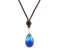 YOPI Collar con Colgante de lágrima Fluorescente Hecho a Mano for Mujer - Diseño de luciérnaga de Cristal(Blue)