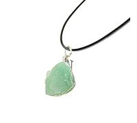 YOPI Collar con Colgante de Seda de Piedra de Cristal Natural - Joyería de Piedra Natural Irregular con Cadena de Lana(DonglingJade)