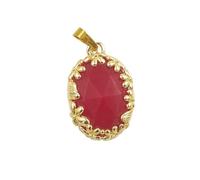 YOPI Collar con Colgante pequeño Vintage de Piedras Preciosas de Colores Brillantes, Hecho a Mano - Joyería única for Mujer(Redjade)