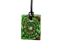 YOPI Collar Cuadrado con Colgante de Esmalte con patrón Giratorio a Mano for Mujer, joyería Elegante for Cualquier Atuendo(Green)