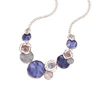 YOPI Collar de Rosas al óleo pintadas de Colores | Joyería Floral geométrica for Mujer(Dark Blue)