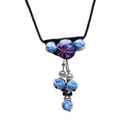 YOPI Collar Tie-Dye de Estilo étnico - Colgante de Arte Retro con Flor de Tinte Azul for Amantes de la Moda Bohemia(Green)