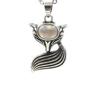 YOPI Joyería con colgante de interfaz ovalada de cristal de Little Fox: diseño elegante y único for cualquier ocasión(Glitterstone)
