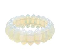 YOPI Juego de pulseras de cristal de piedra natural: pulseras en forma de media luna de amatista, cristal de fresa, obsidiana y feldespato manchado(Opal)