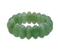 YOPI Juego de pulseras de cristal de piedra natural: pulseras en forma de media luna de amatista, cristal de fresa, obsidiana y feldespato manchado(Green aventurine)